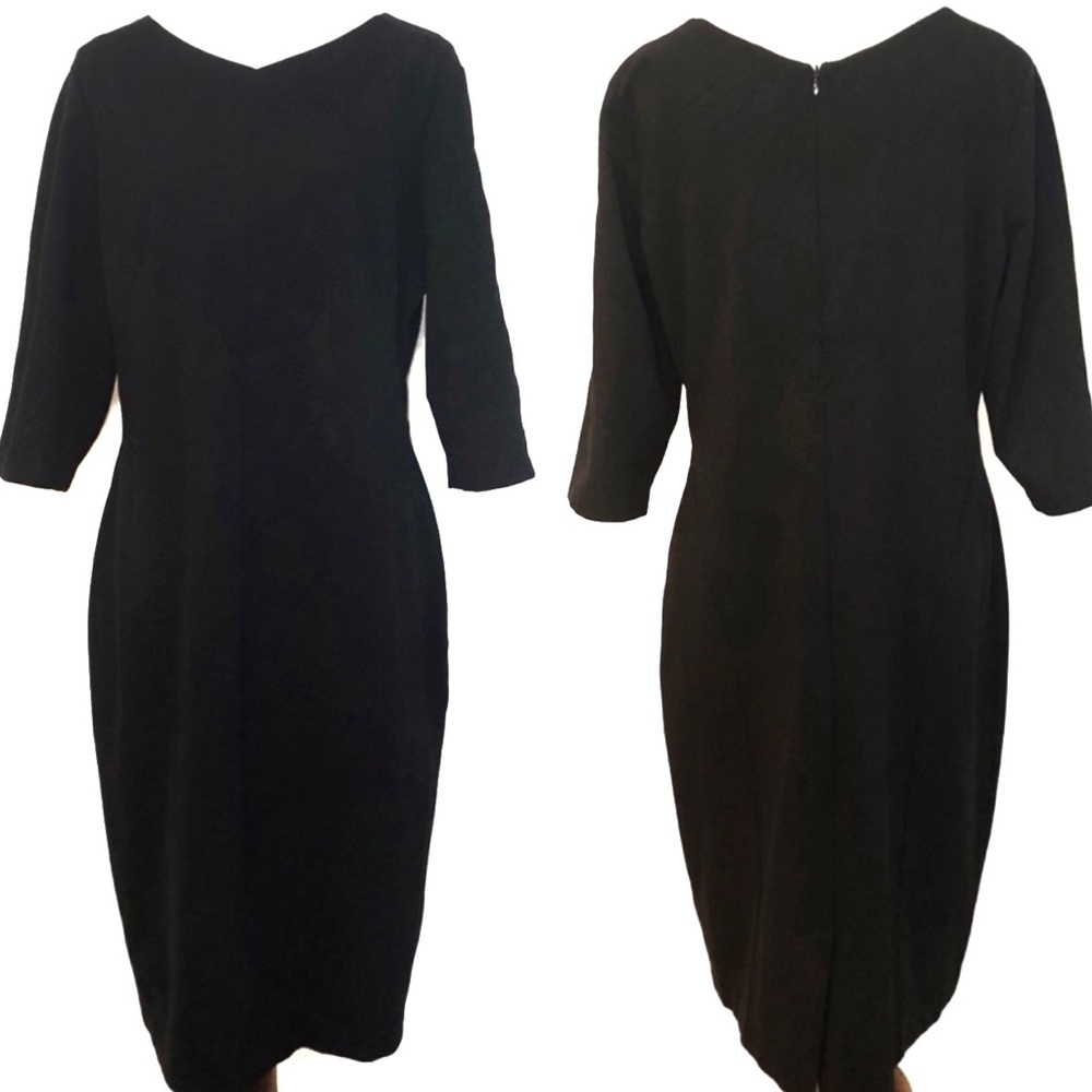 Pendleton V-Neck Stretch-Wool Dress